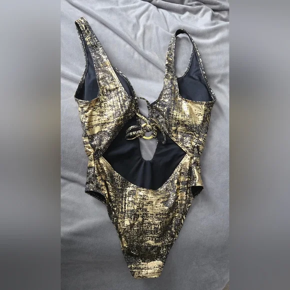 ChiaoLezhee Metallic One Piece Swimsuit #1245 - Picture 3 of 9